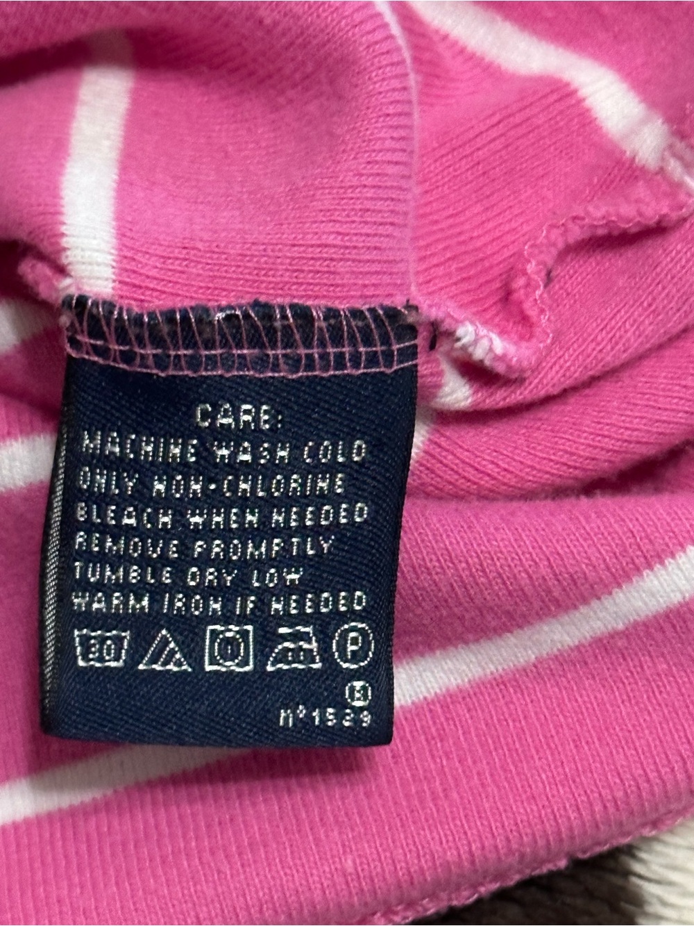 Ralph Lauren Hot Pink & White Striped V-Neck Tee - Picture 4 of 5